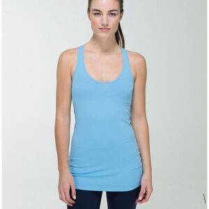 Lululemon Cool Racerback Tank Tonka Striped Angel Blue Lullaby 8 Athletic